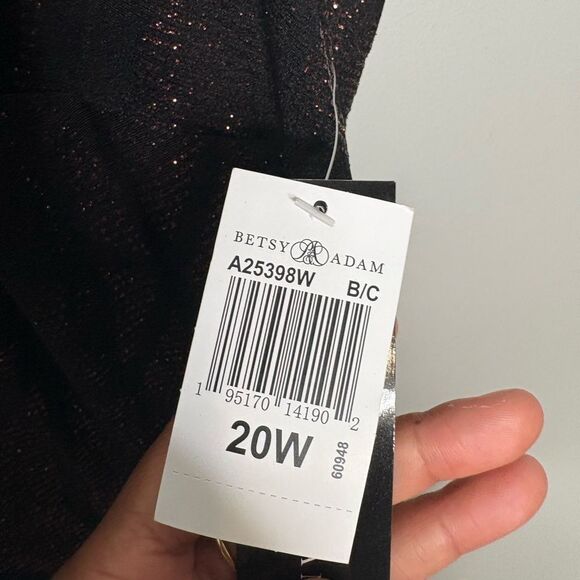 Betsy & Adam Glitter Ombré Cap Sleeve Dress NWT - Picture 7 of 10